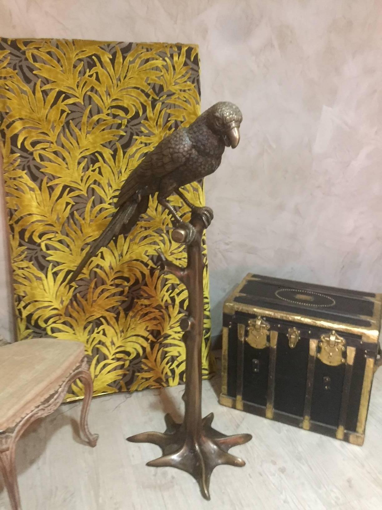 French Art Deco Bronze Parrot on a Tree, circa 1920 8