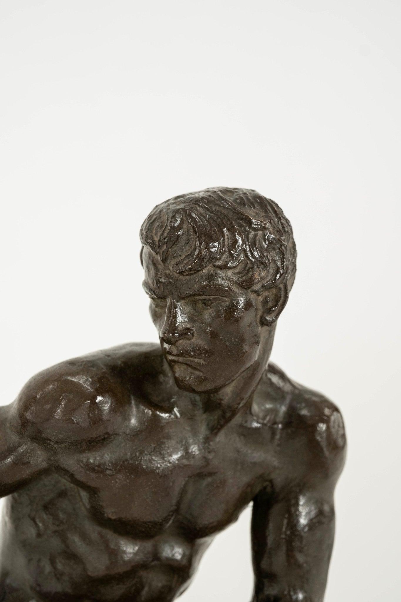 Scultura in bronzo Art Deco francese di Alexandre Ouline In condizioni buone in vendita a Houston, TX