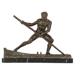 Französische Bronzeskulptur im Art déco-Stil von Alexandre Ouline