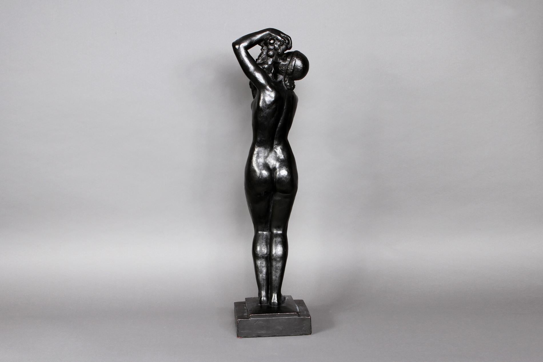 Patinated French Art Deco Bronze Sculpture by Gilbert Privat
