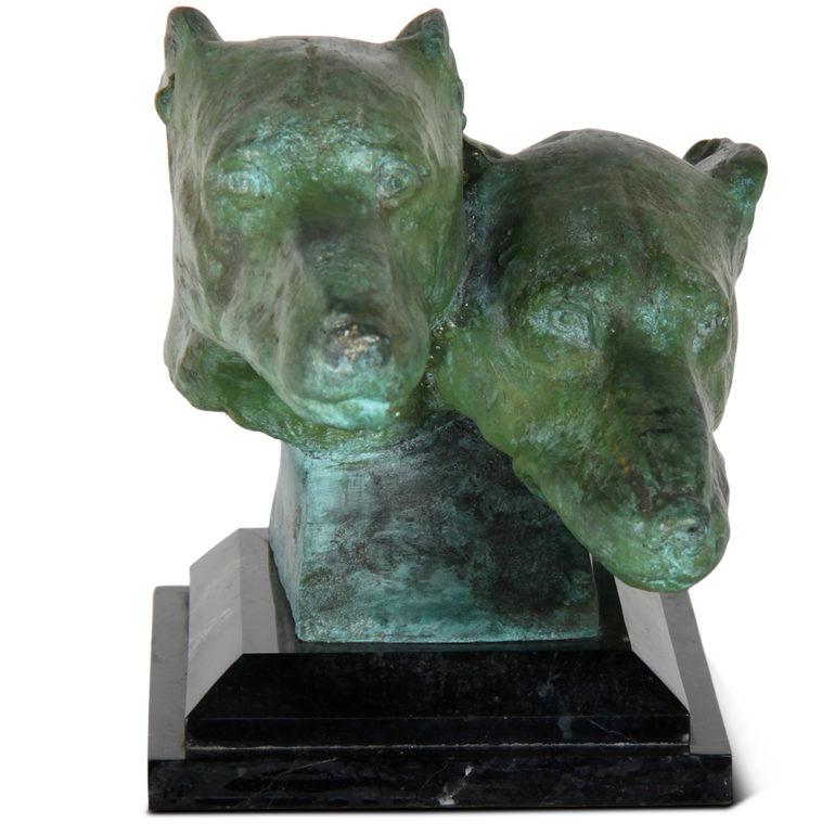 A French patinated Art Deco bronze sculpture on a marble base; signed M. Bertin, circa 1930.



 