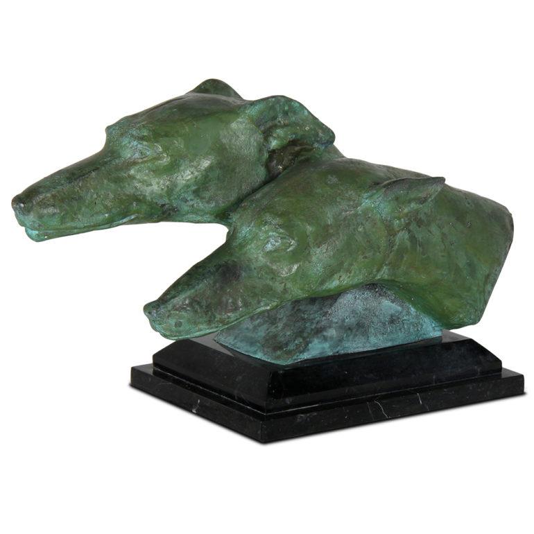 French Art Deco Bronze Sculpture ‘Greyhounds’ Signed M. Bertin In Good Condition In Vancouver, British Columbia