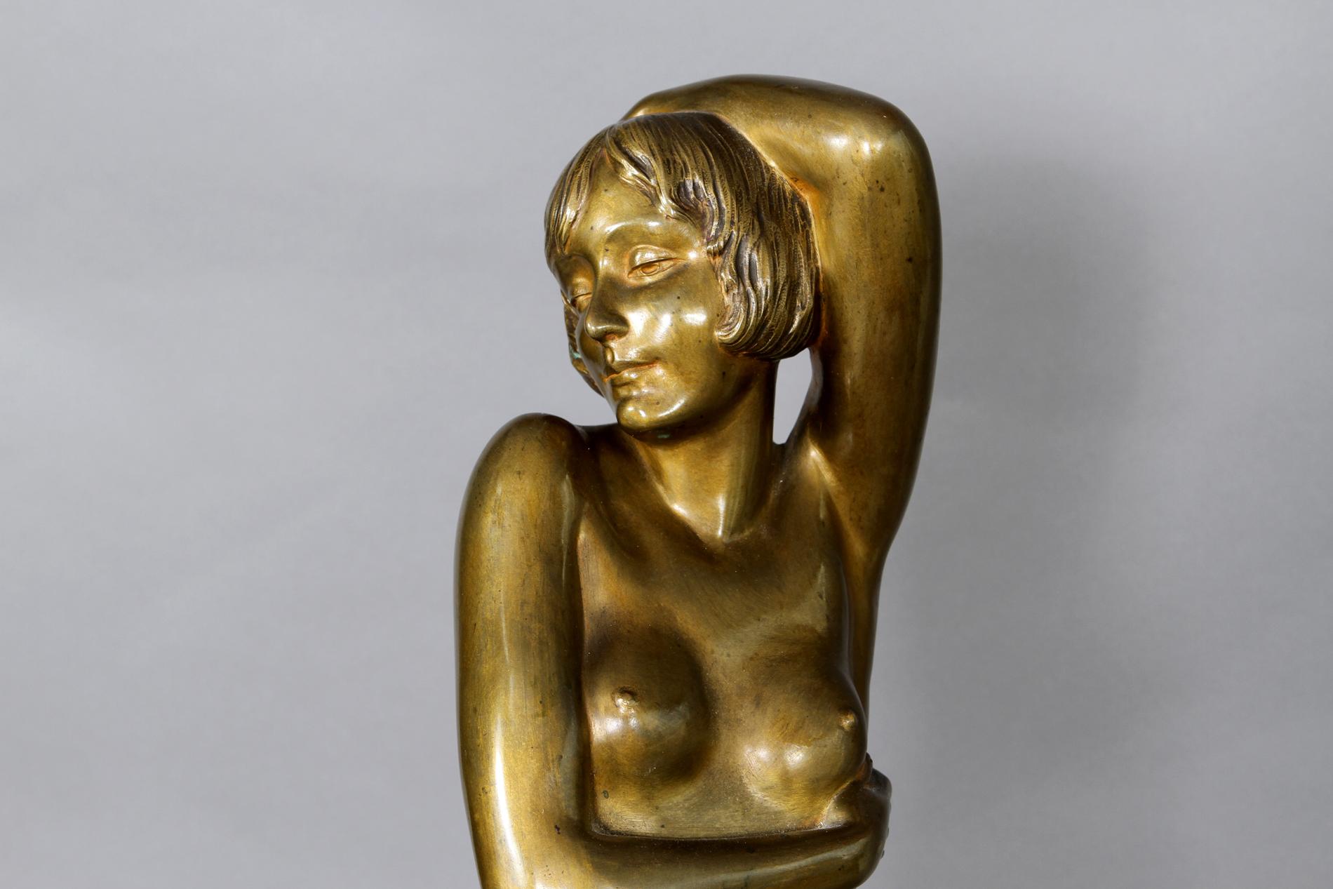 French art deco bronze sculpture M.L.Simard In Excellent Condition In SAINT-OUEN-SUR-SEINE, FR