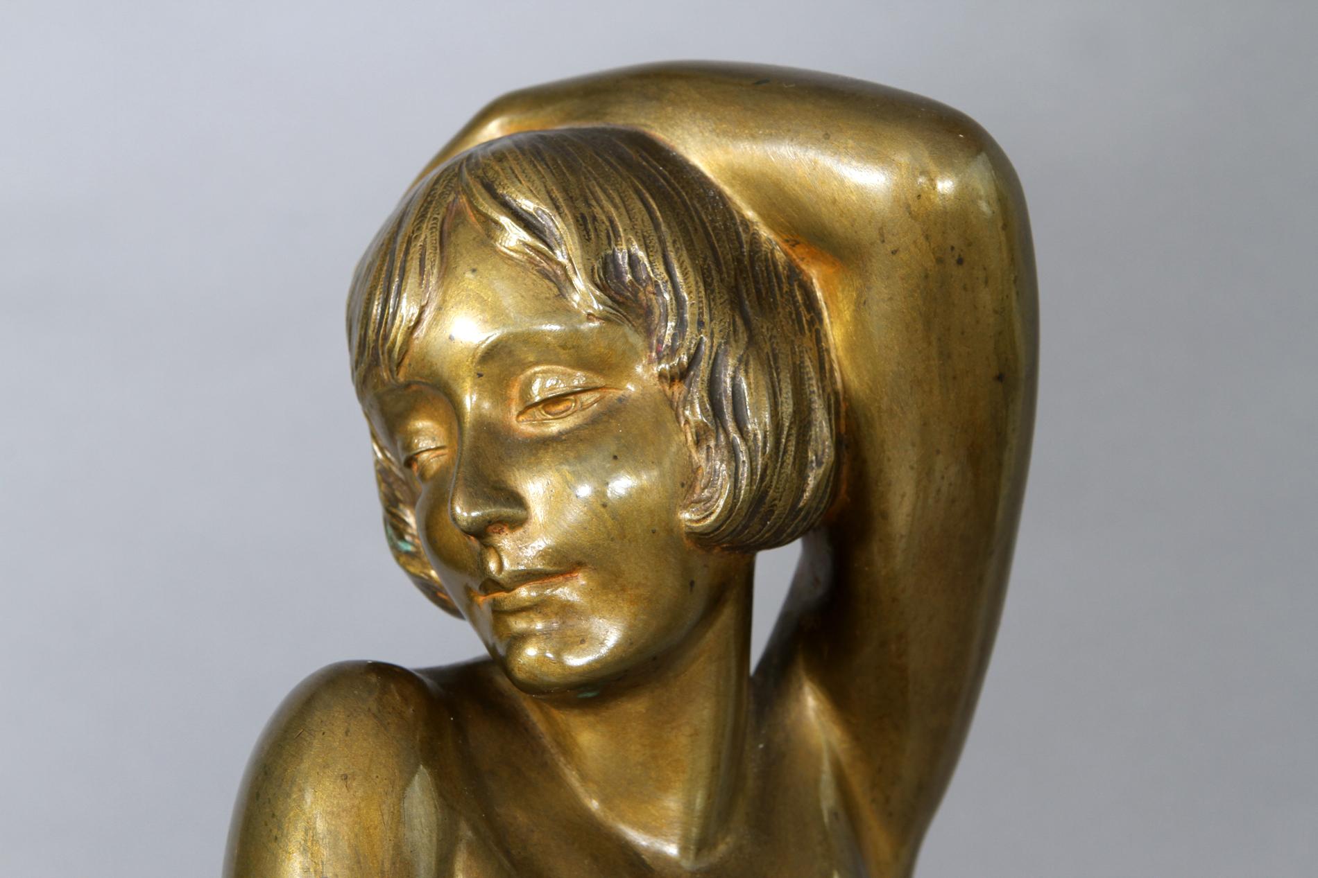 French art deco bronze sculpture M.L.Simard 1