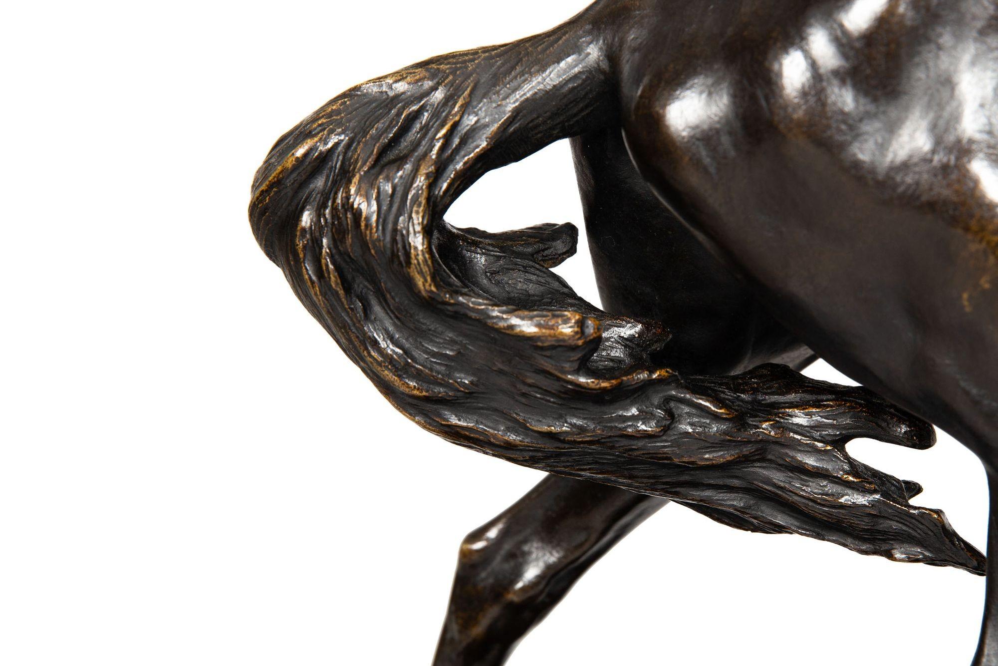 Französische Art-déco-Bronze-Skulptur einer amerikanischen Ureinwohner auf Pferd Edouard Drouot, Art déco im Angebot 16