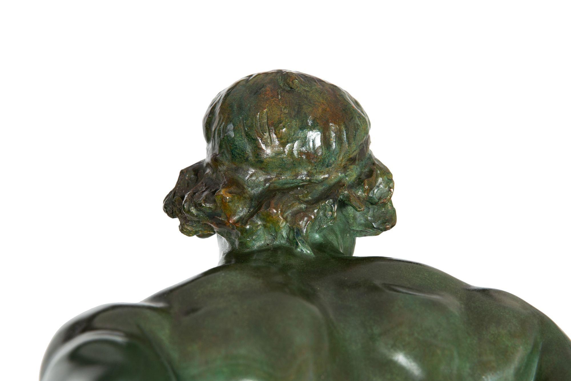 Sculpture en bronze Art déco d'un guerrier par Ernest Diosi, circa 1940 en vente 13