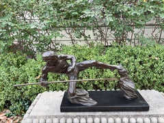 French Art Deco Bronze Sculpture Of An Athlete