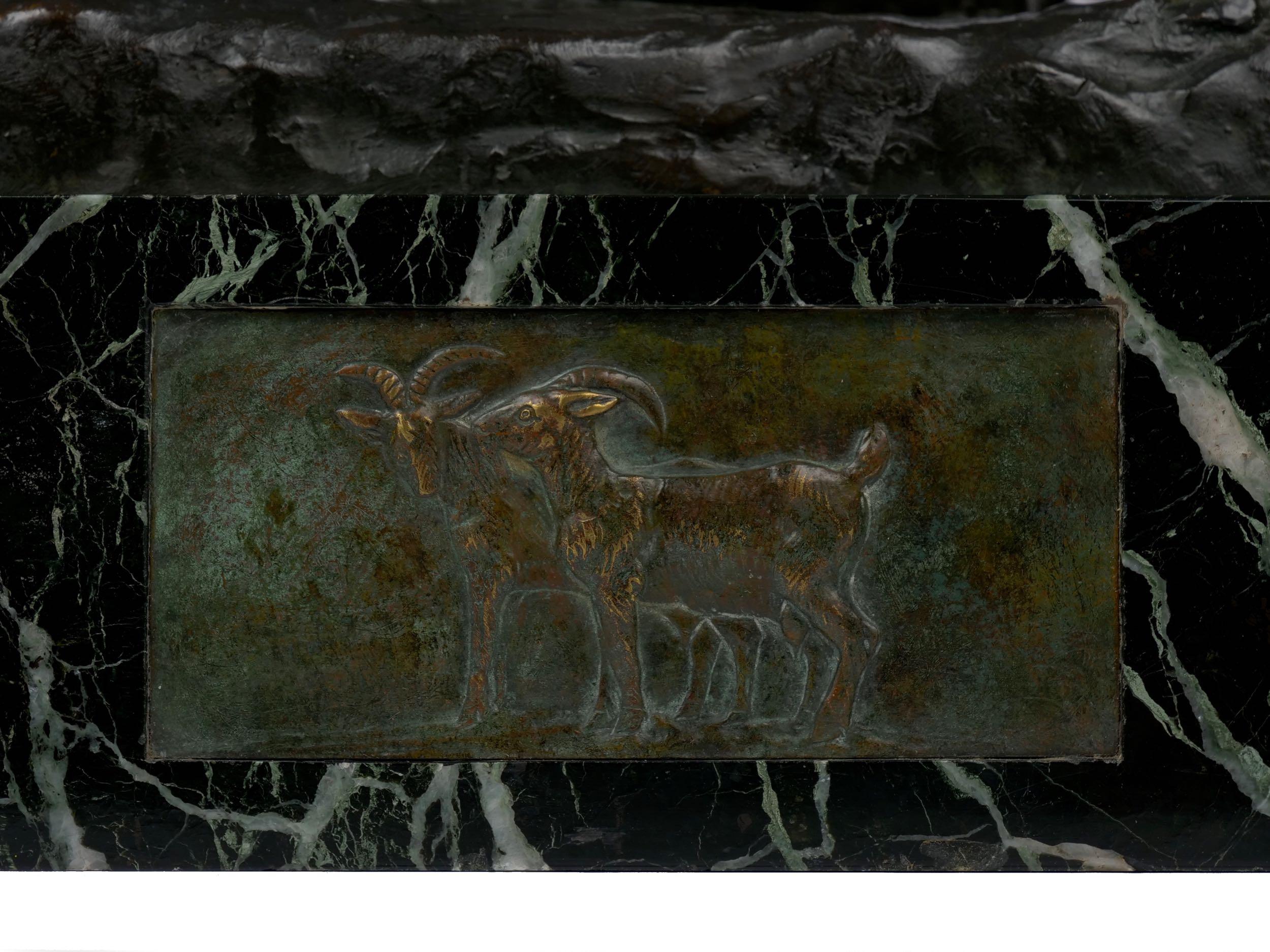 French Art Deco Bronze Sculpture of Goat Family by Georges Vacossin 8