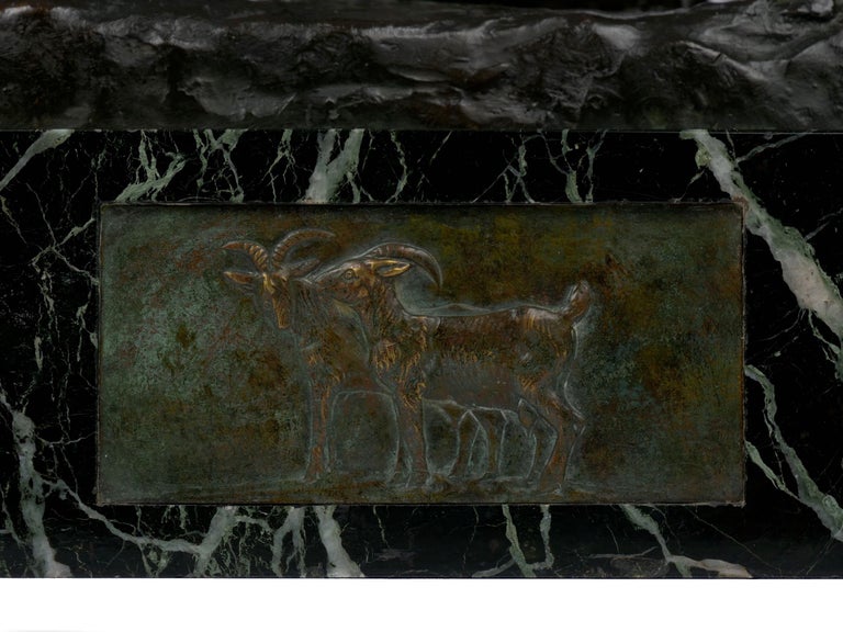 French Art Deco Bronze Sculpture of Goat Family by Georges Vacossin For Sale 8