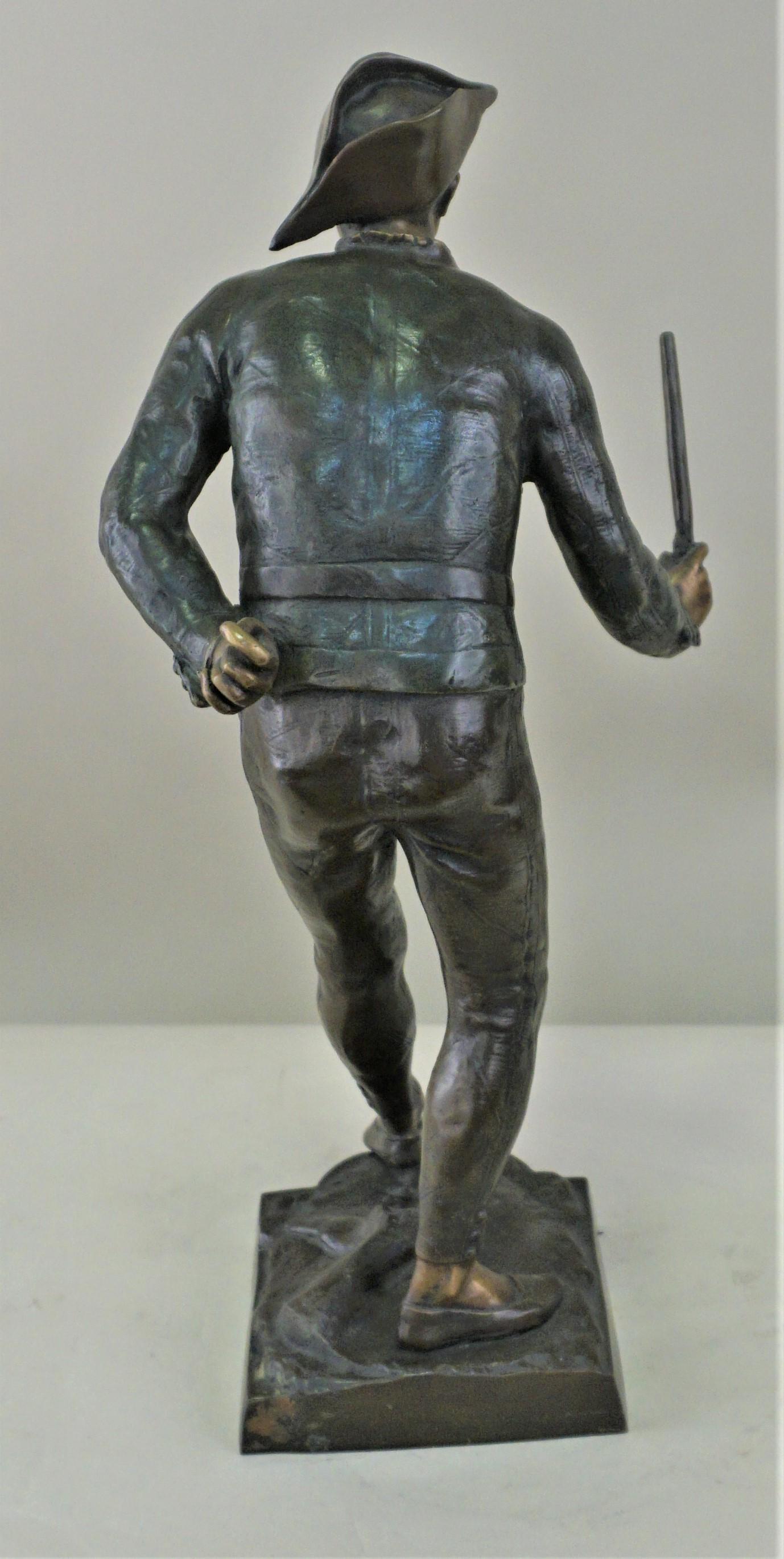 French Art Deco Bronze Sculpture of Harlequin For Sale 2