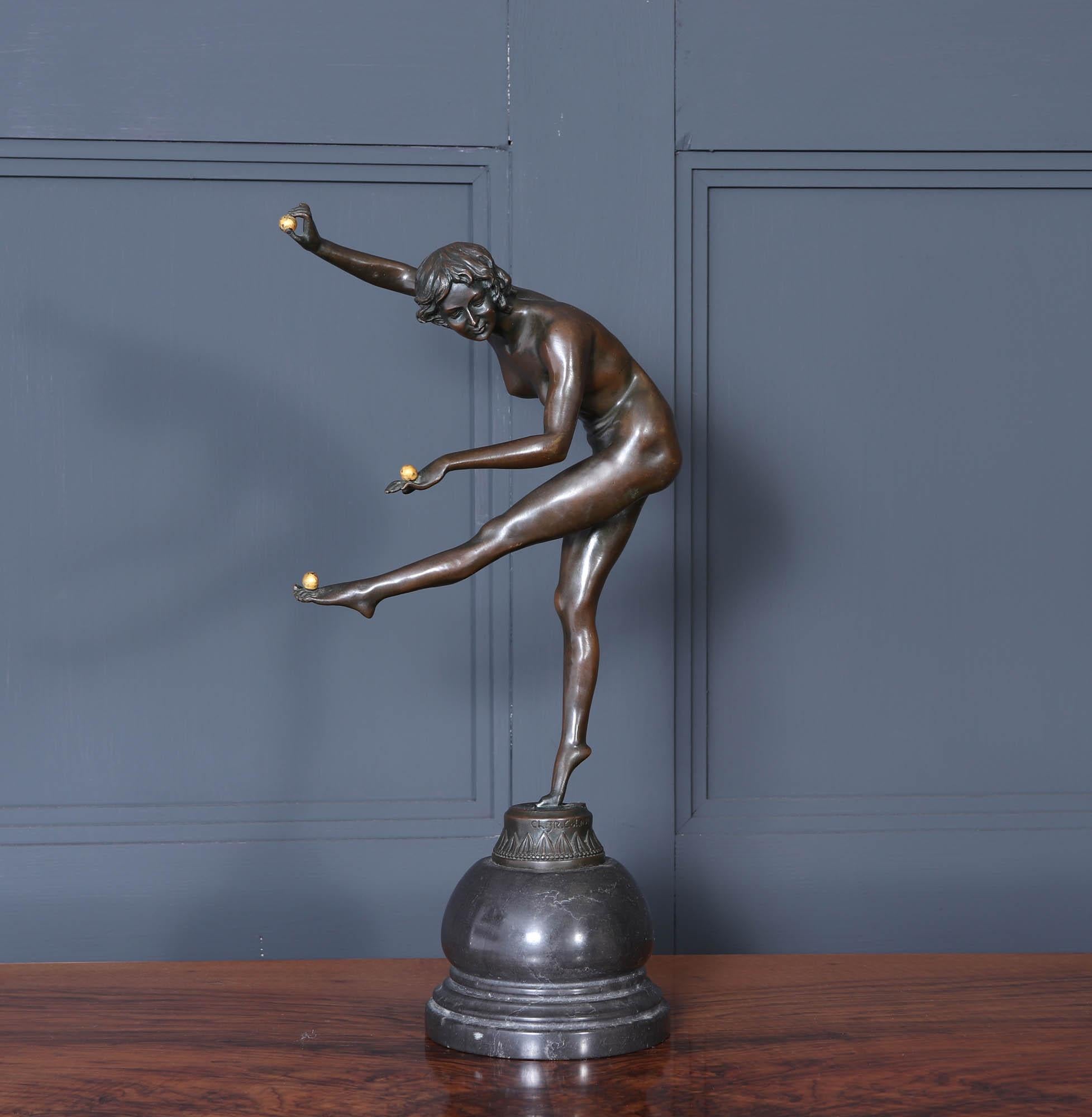 Französische Art-Déco-Bronze-Skulptur des Gauklers im Zustand „Gut“ in Paddock Wood Tonbridge, GB