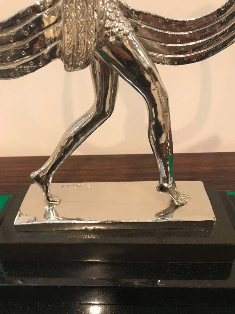 French Art Deco Bronze Sculpture on Black Marble Base Signed by C Mirval For Sale 2