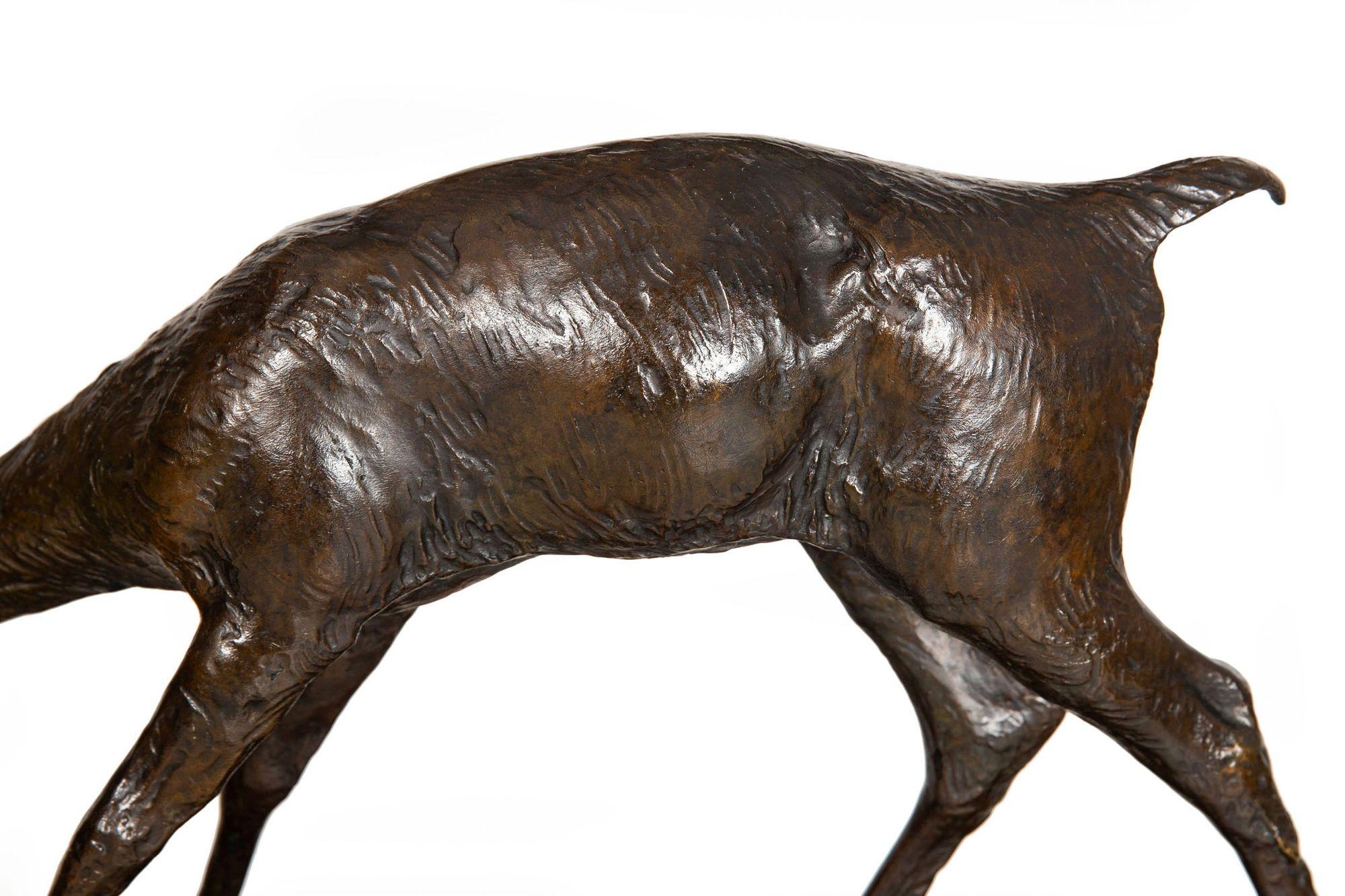 French Art Deco Bronze Sculpture “Satyr with Deer” by Ary Bitter ca. 1930s For Sale 9