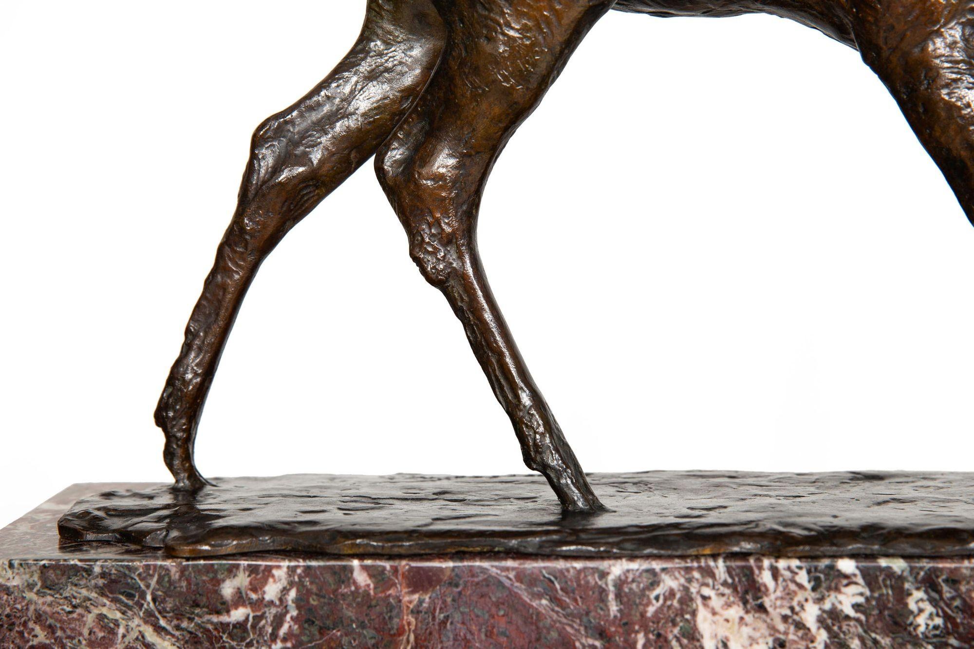 French Art Deco Bronze Sculpture “Satyr with Deer” by Ary Bitter ca. 1930s For Sale 10