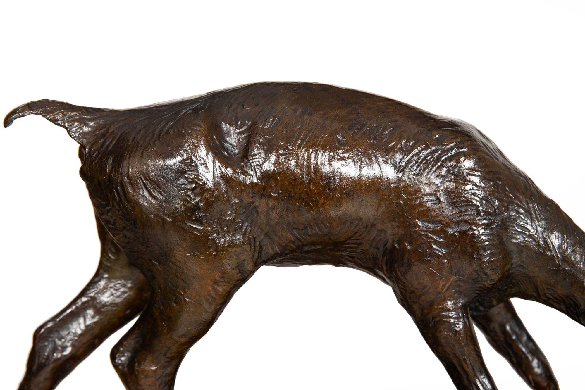 French Art Deco Bronze Sculpture “Satyr with Deer” by Ary Bitter ca. 1930s For Sale 13