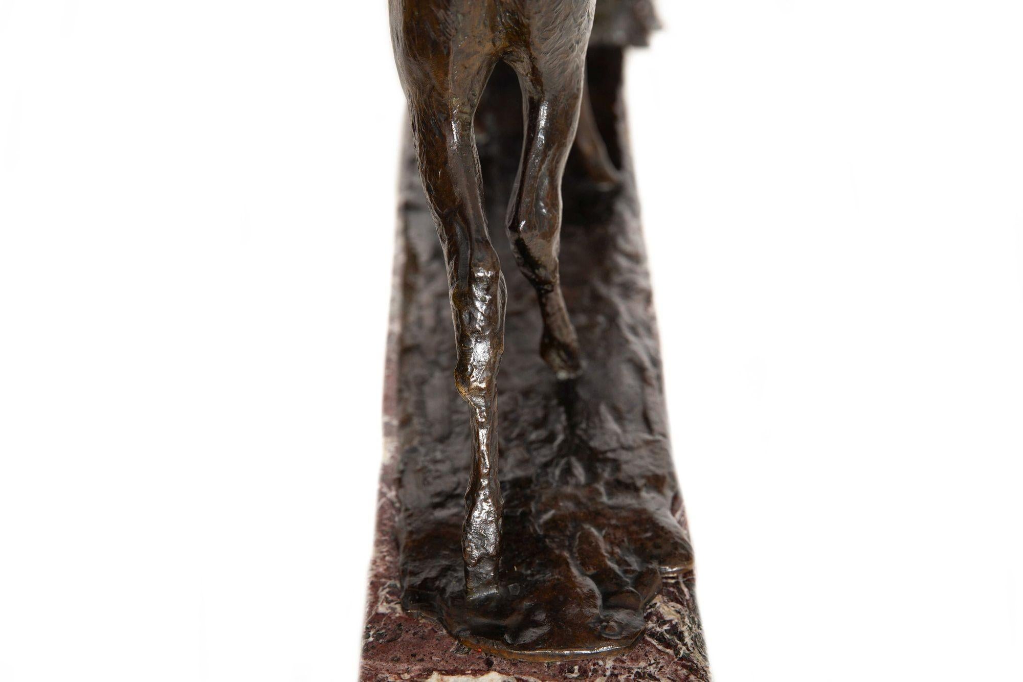 French Art Deco Bronze Sculpture “Satyr with Deer” by Ary Bitter ca. 1930s For Sale 16