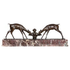 Sculpture française Art Déco Satyre avec cerf par Ary Bitter, vers 1930