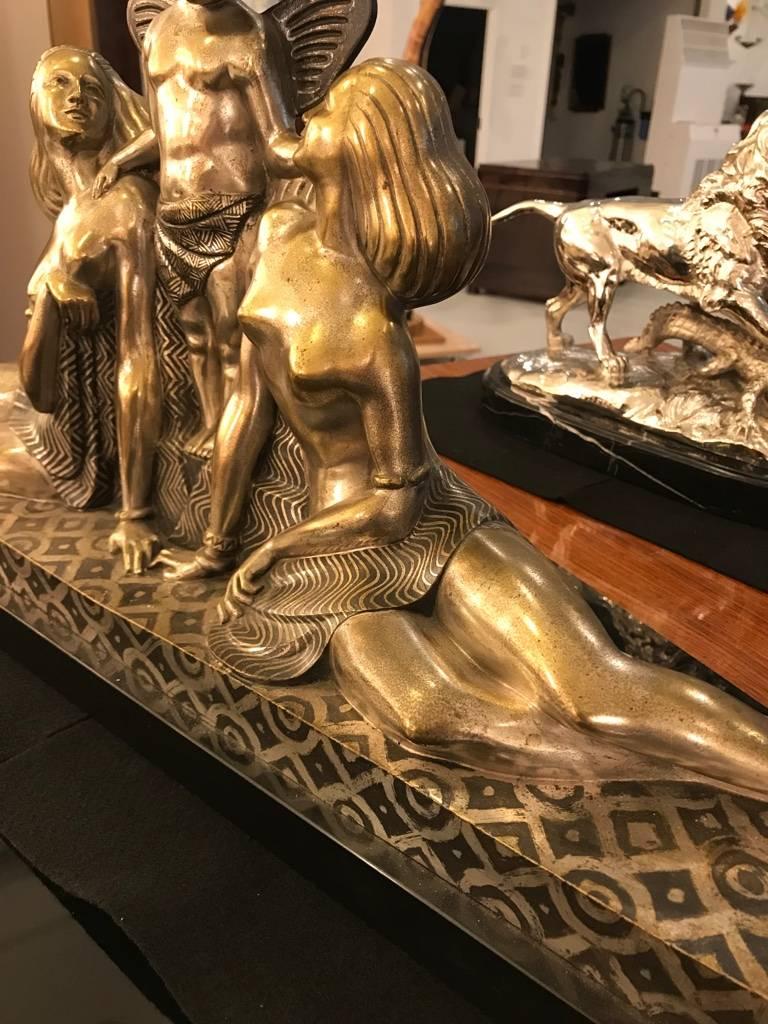 French Art Deco Bronze Sculpture Signed by Jules Delabasse For Sale 11