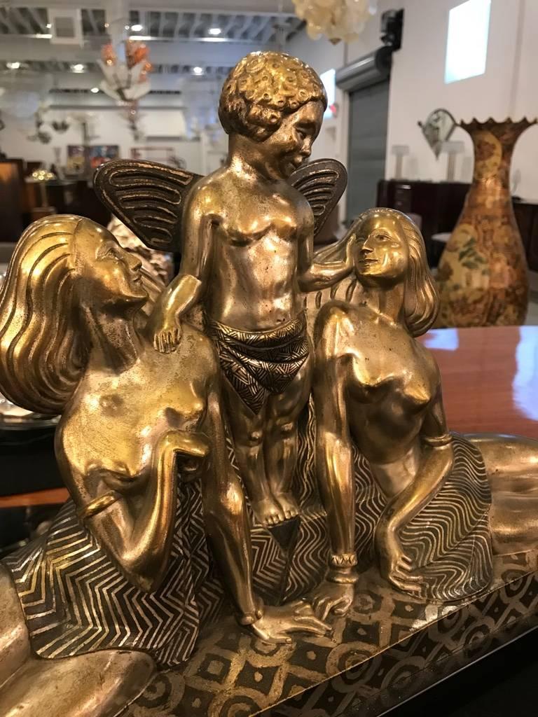20th Century French Art Deco Bronze Sculpture Signed by Jules Delabasse For Sale