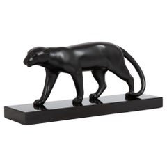 French Art Deco Bronze Sculpture “Stalking Panther” by Emile Bracquemond