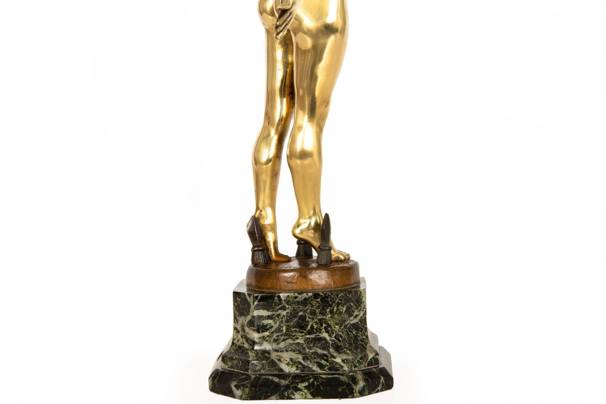 French Art Deco Bronze Sculpture “Sword Dancer” by Ferdinand Ouillon-Carrere For Sale 6
