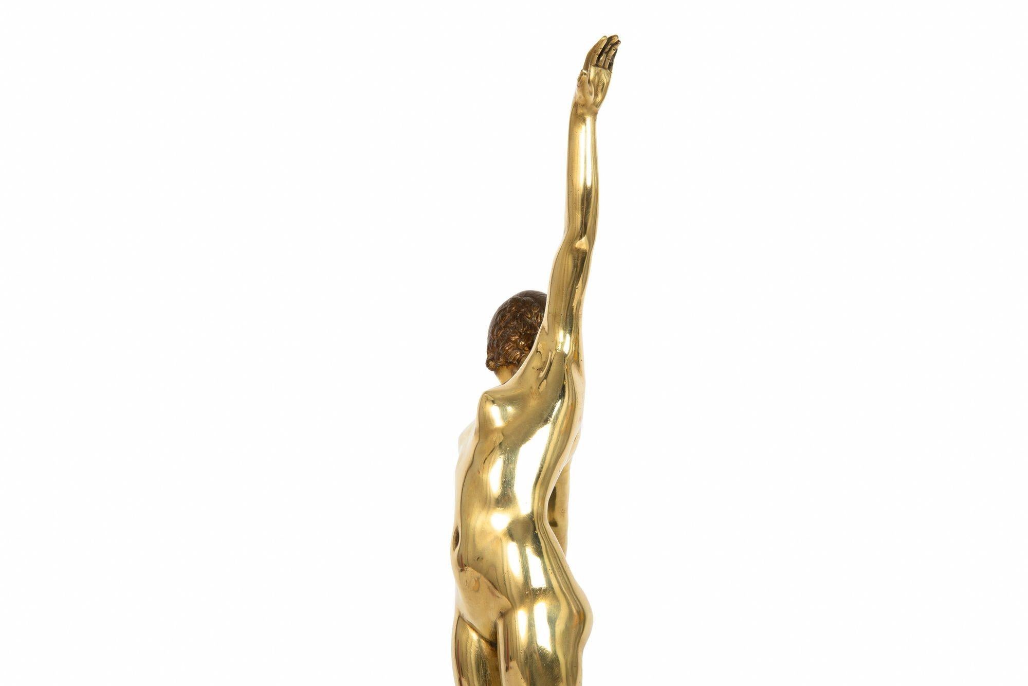 French Art Deco Bronze Sculpture “Sword Dancer” by Ferdinand Ouillon-Carrere For Sale 10