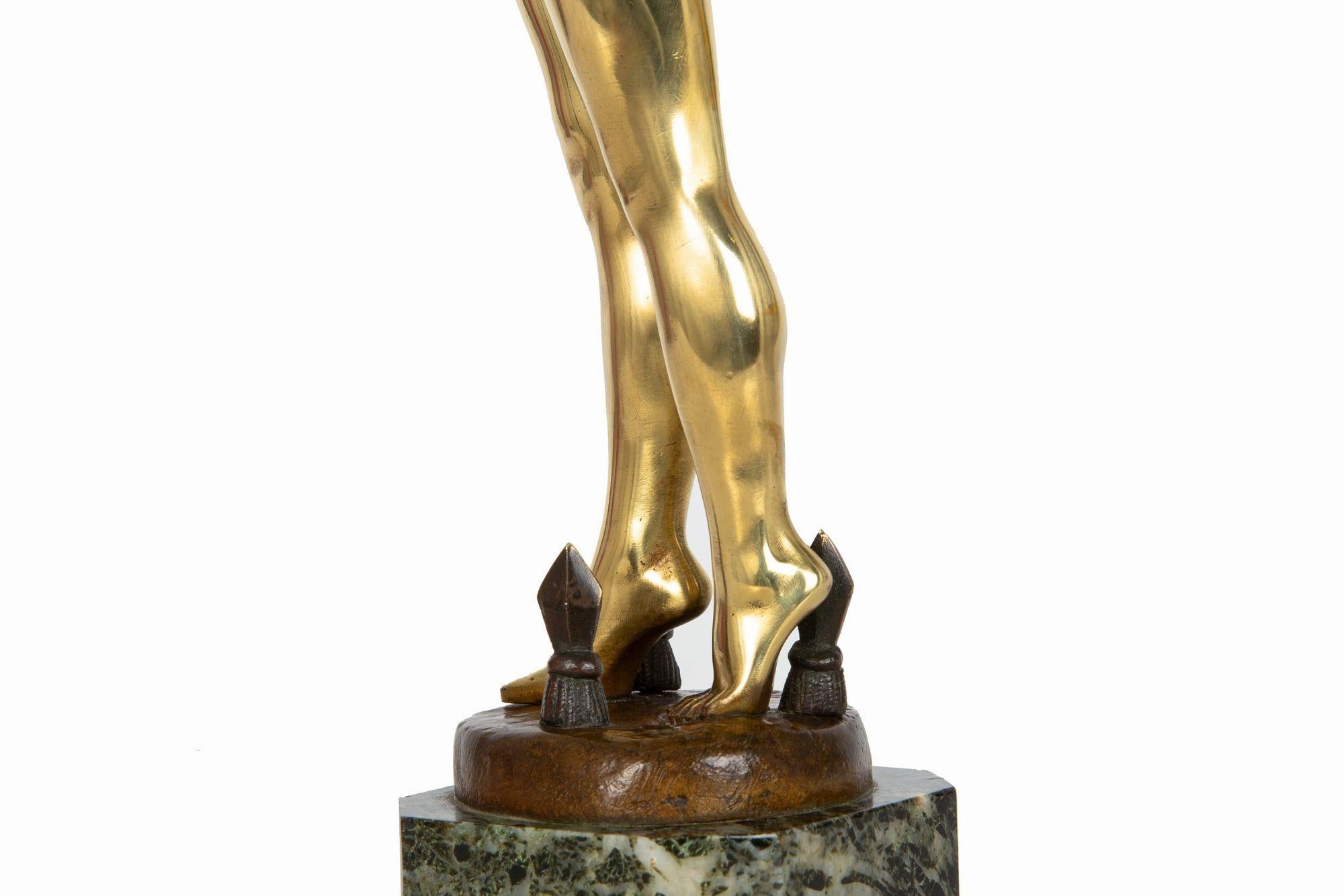 French Art Deco Bronze Sculpture “Sword Dancer” by Ferdinand Ouillon-Carrere For Sale 12