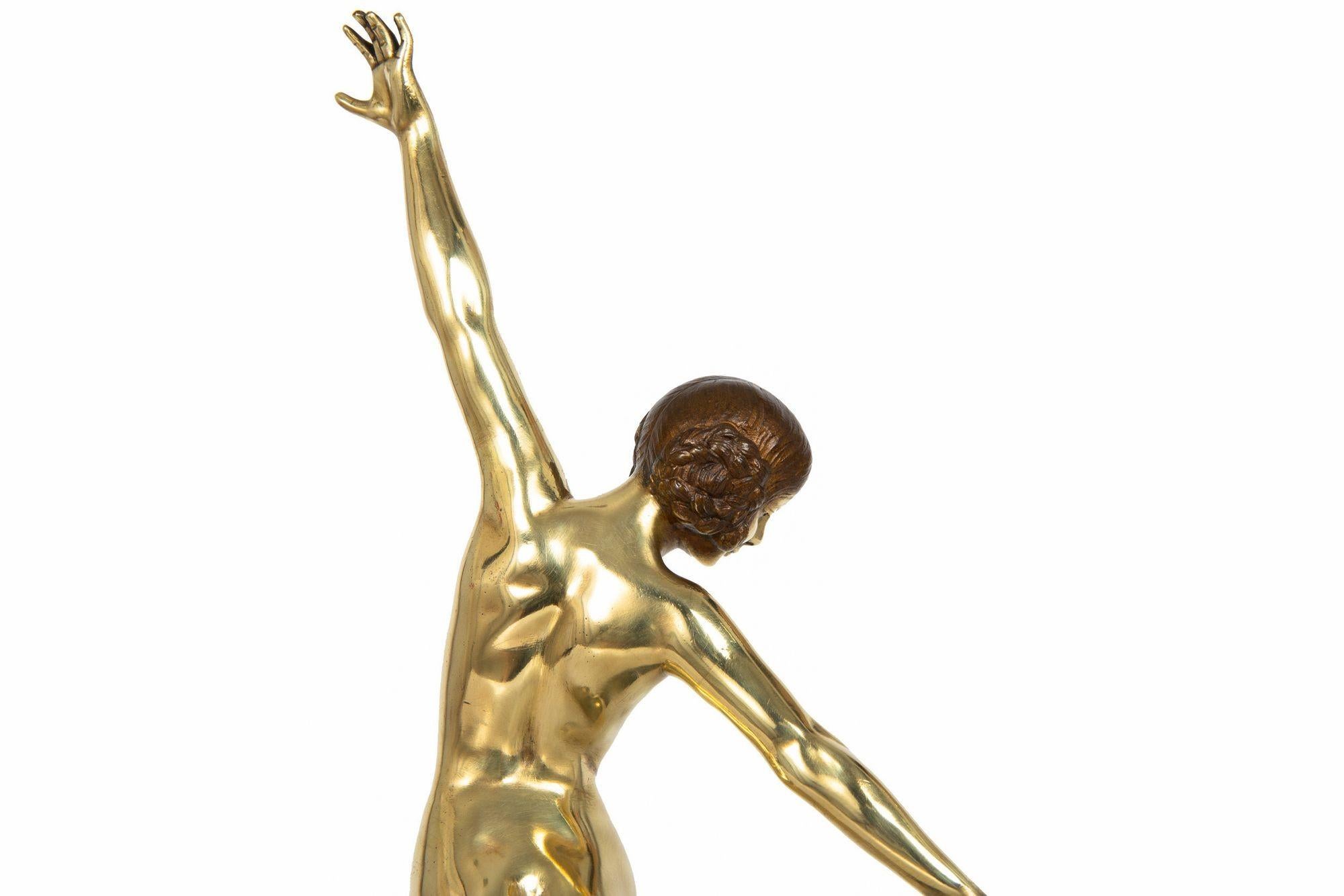 French Art Deco Bronze Sculpture “Sword Dancer” by Ferdinand Ouillon-Carrere For Sale 14