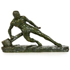 French Art Deco Bronze Sculpture “The Lock” by Pierre Le Faguays ca. 1930