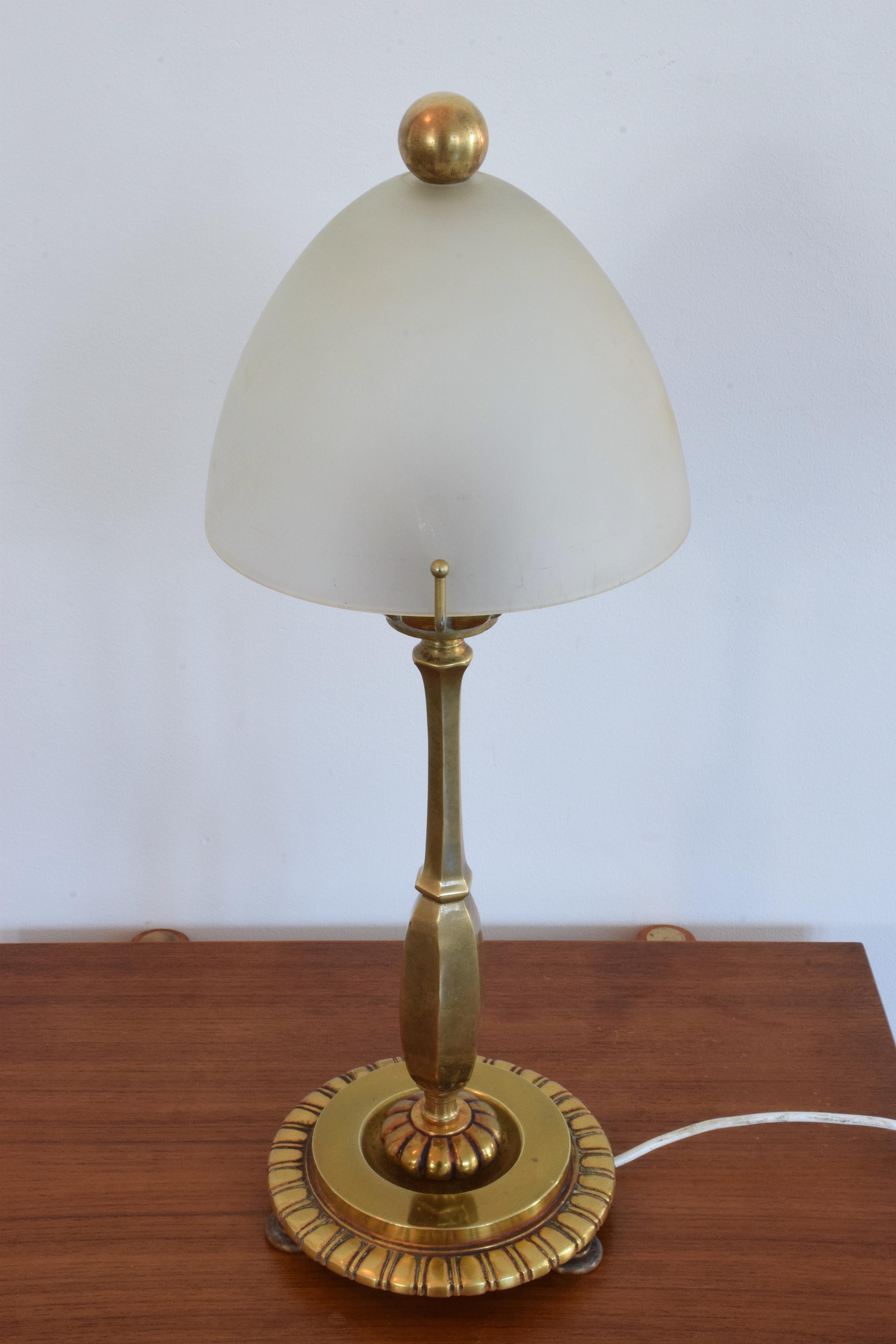 French Art Deco Bronze Table Lamp by Henry Petitot, 1930s 8