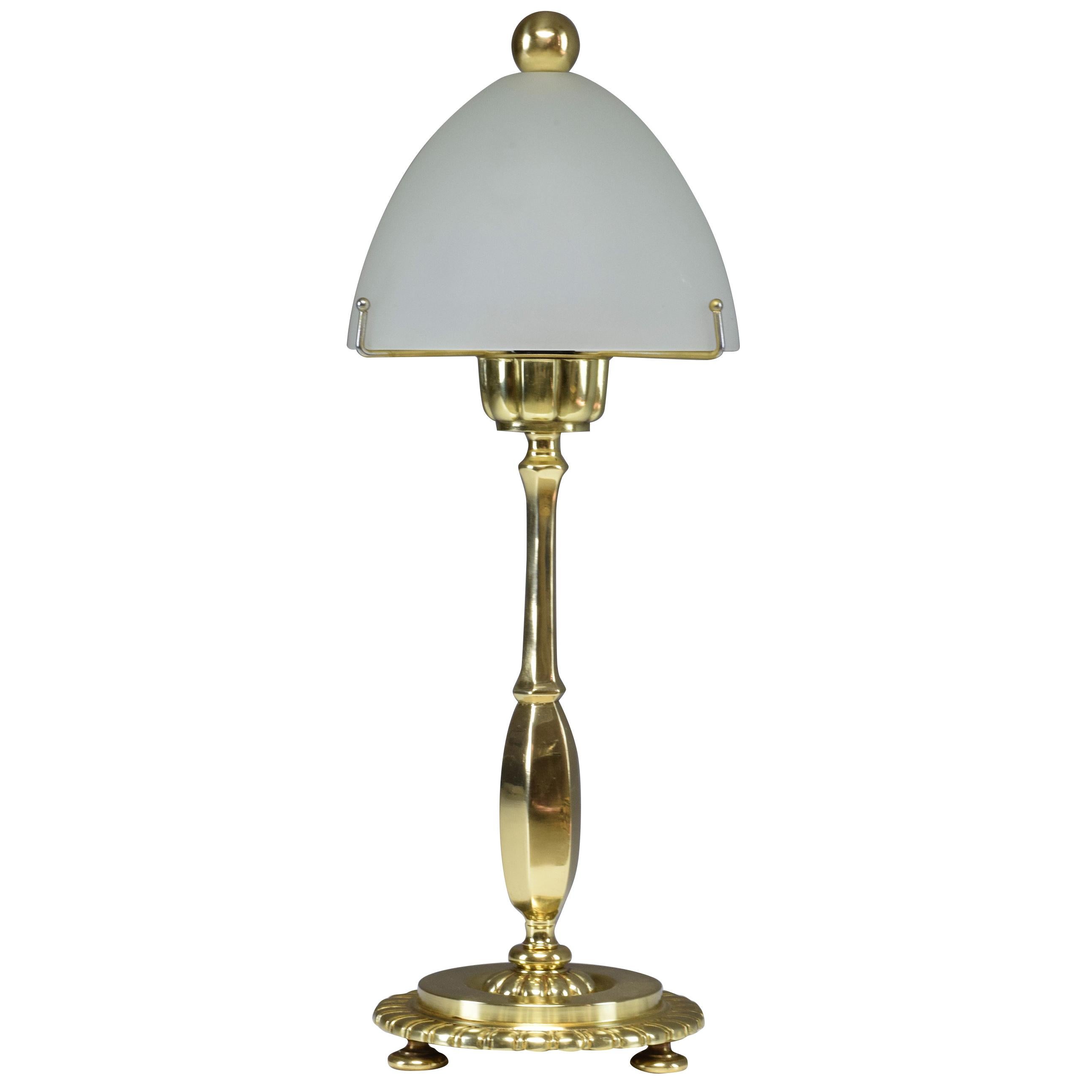 French Art Deco Bronze Table Lamp by Henry Petitot, 1930s