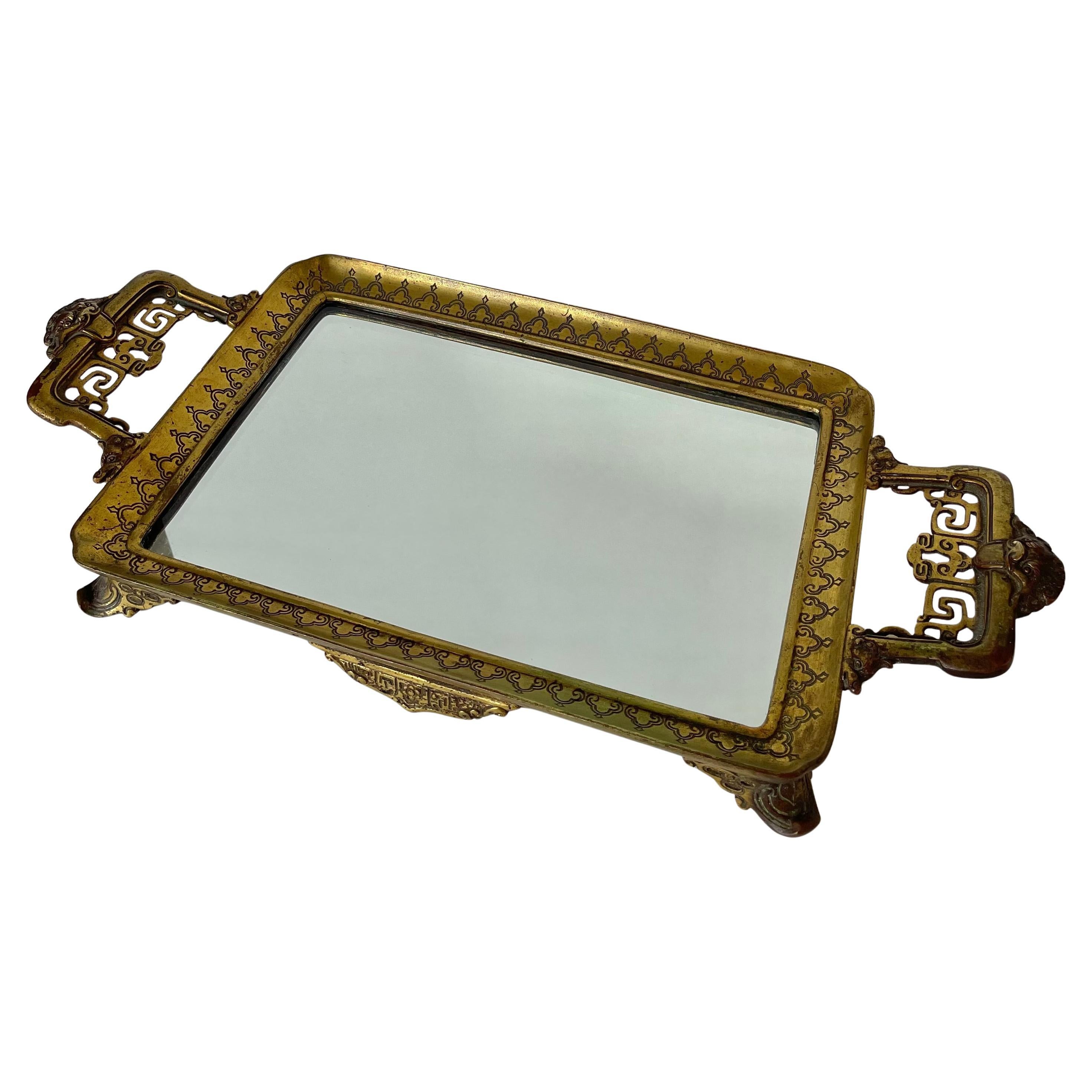 French Art Deco Bronze Vanity Tray For Sale at 1stDibs