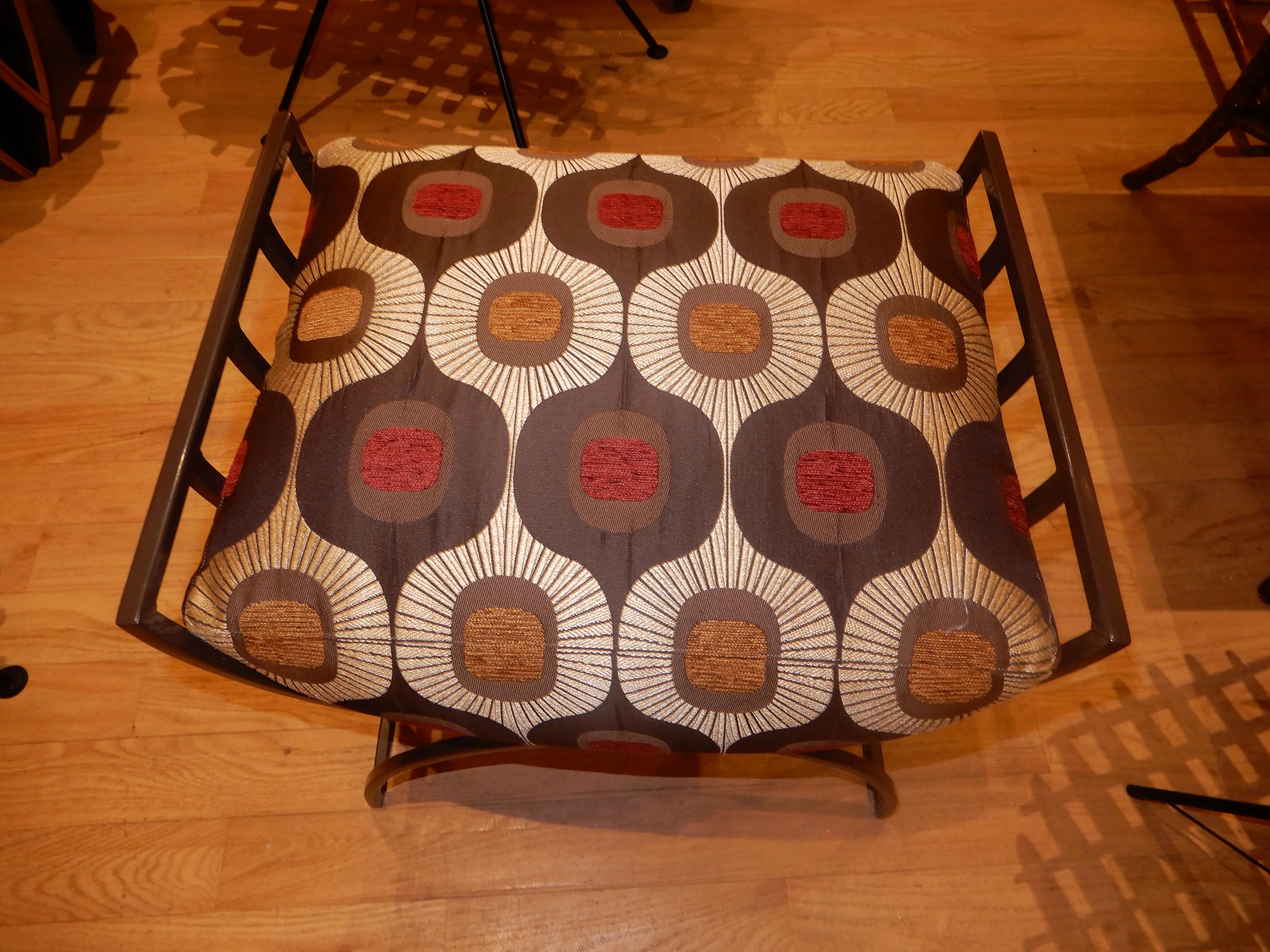 French Art Deco Bronzed Metal Ottoman, circa 1940s In Excellent Condition In Bellport, NY