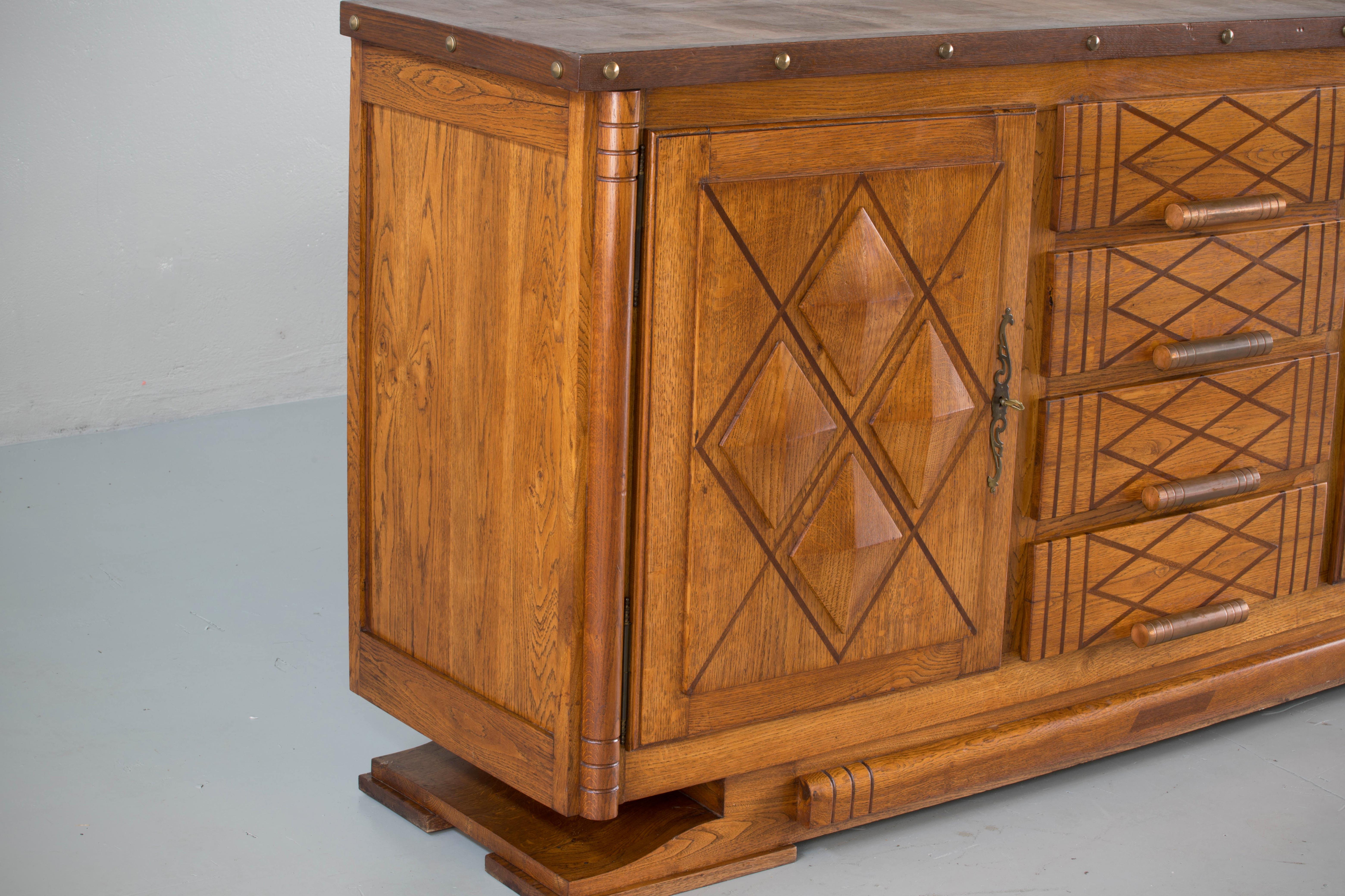 French Art Deco Brutalist Sideboard, 1930s 6