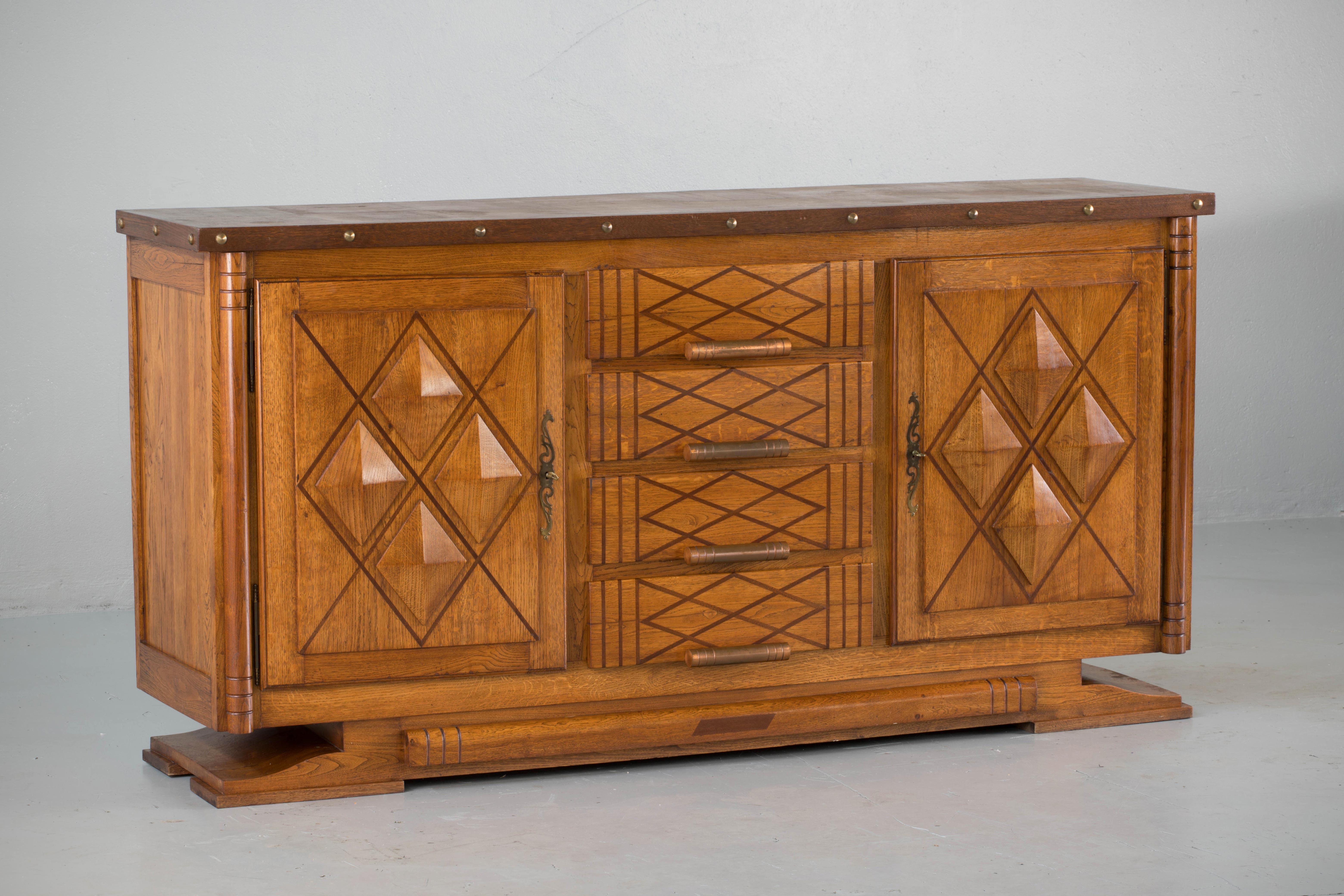 Mid-20th Century French Art Deco Brutalist Sideboard, 1930s