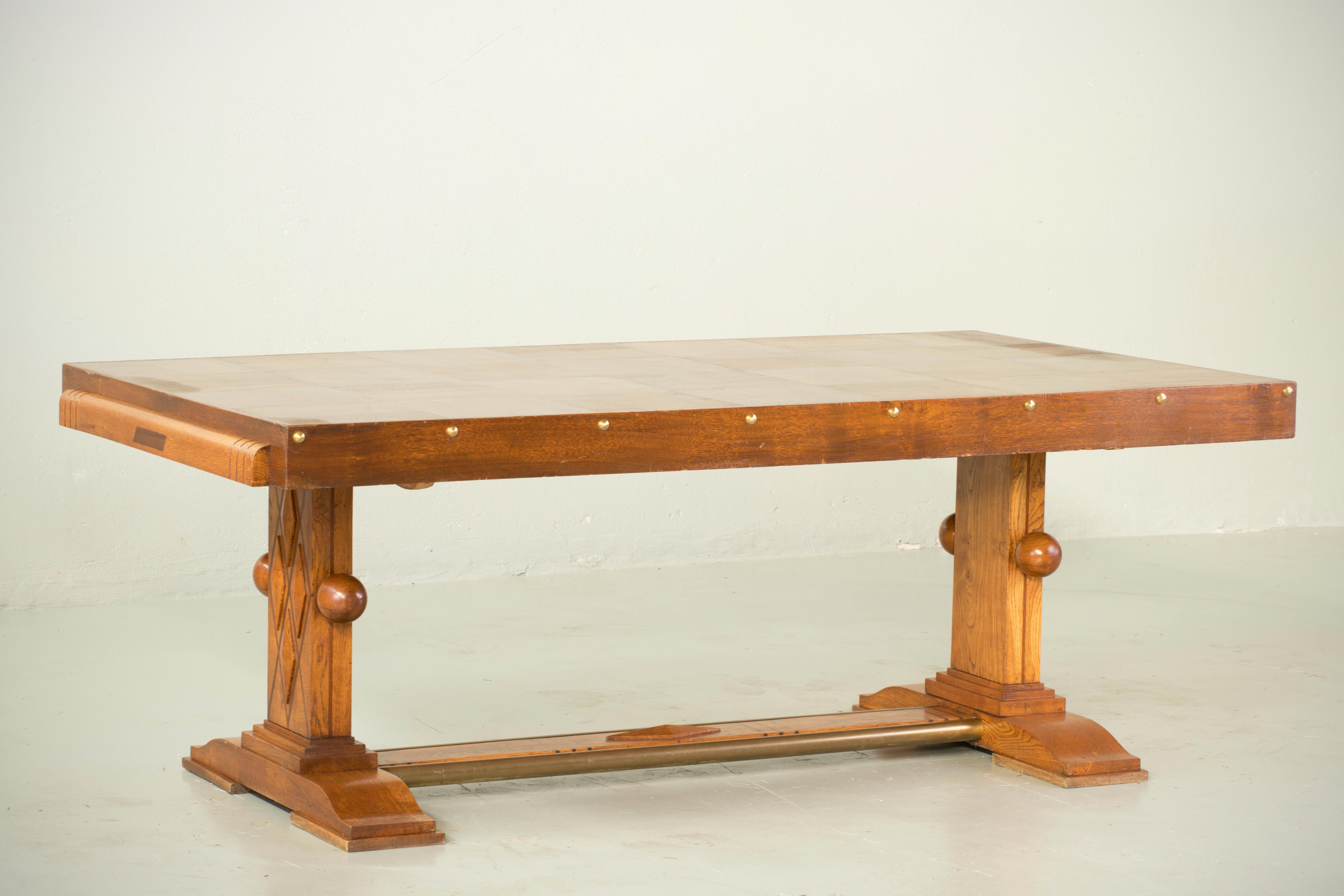 French Art Deco Brutalist Table, 1930s 13