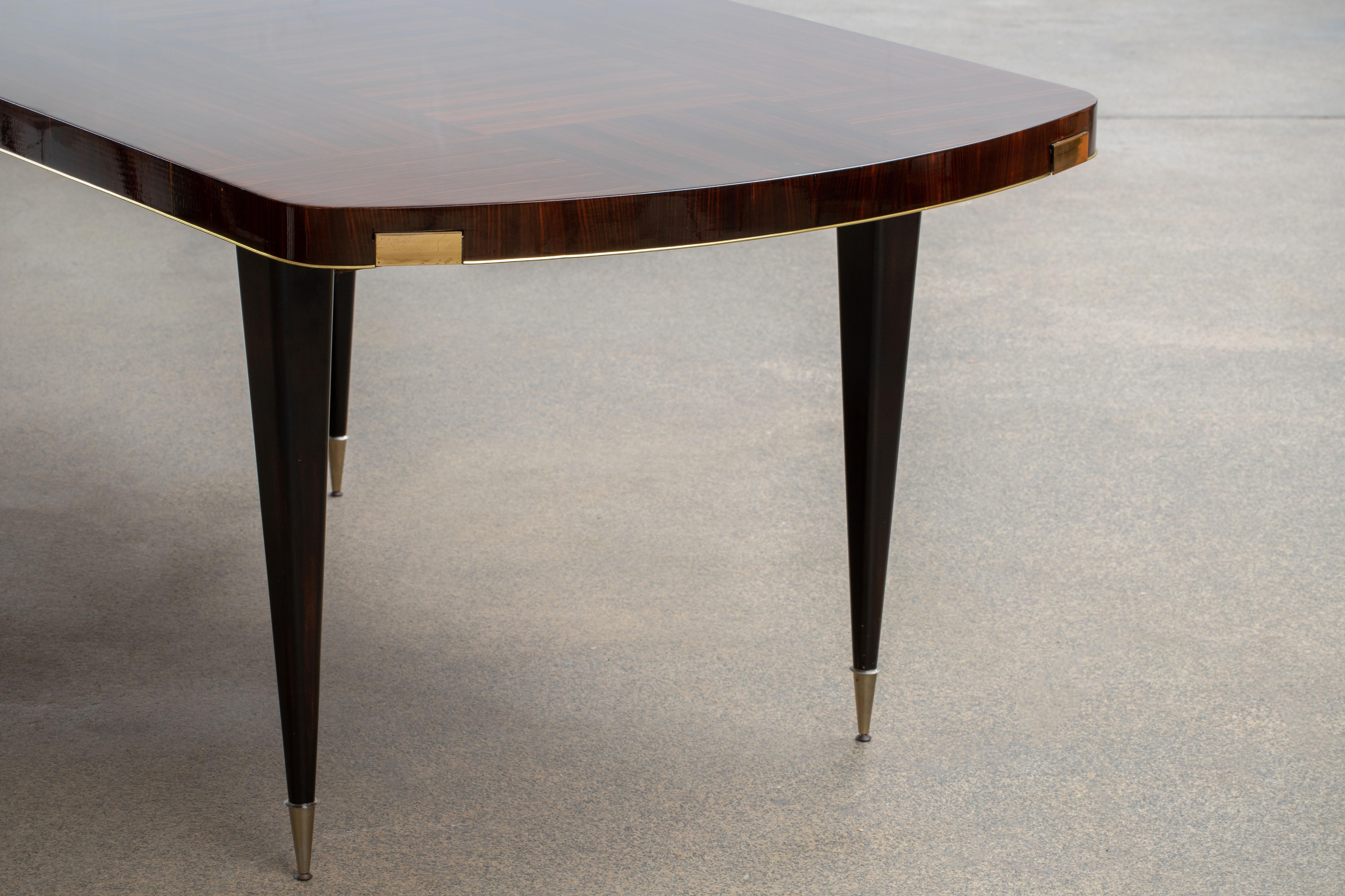 French Art Deco Brutalist Table, Macassar, 1940s For Sale 8