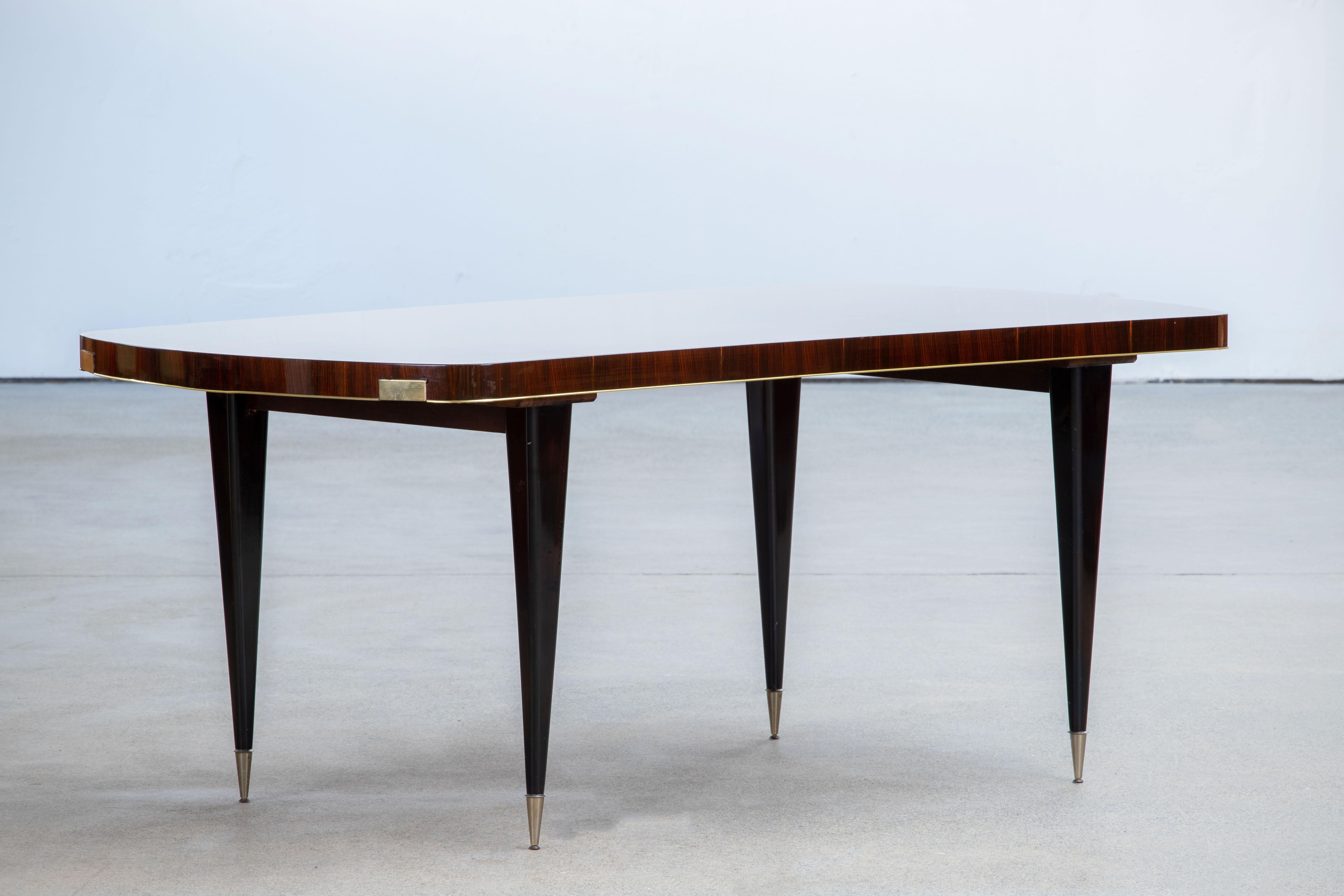 French Art Deco Brutalist Table, Macassar, 1940s For Sale 3