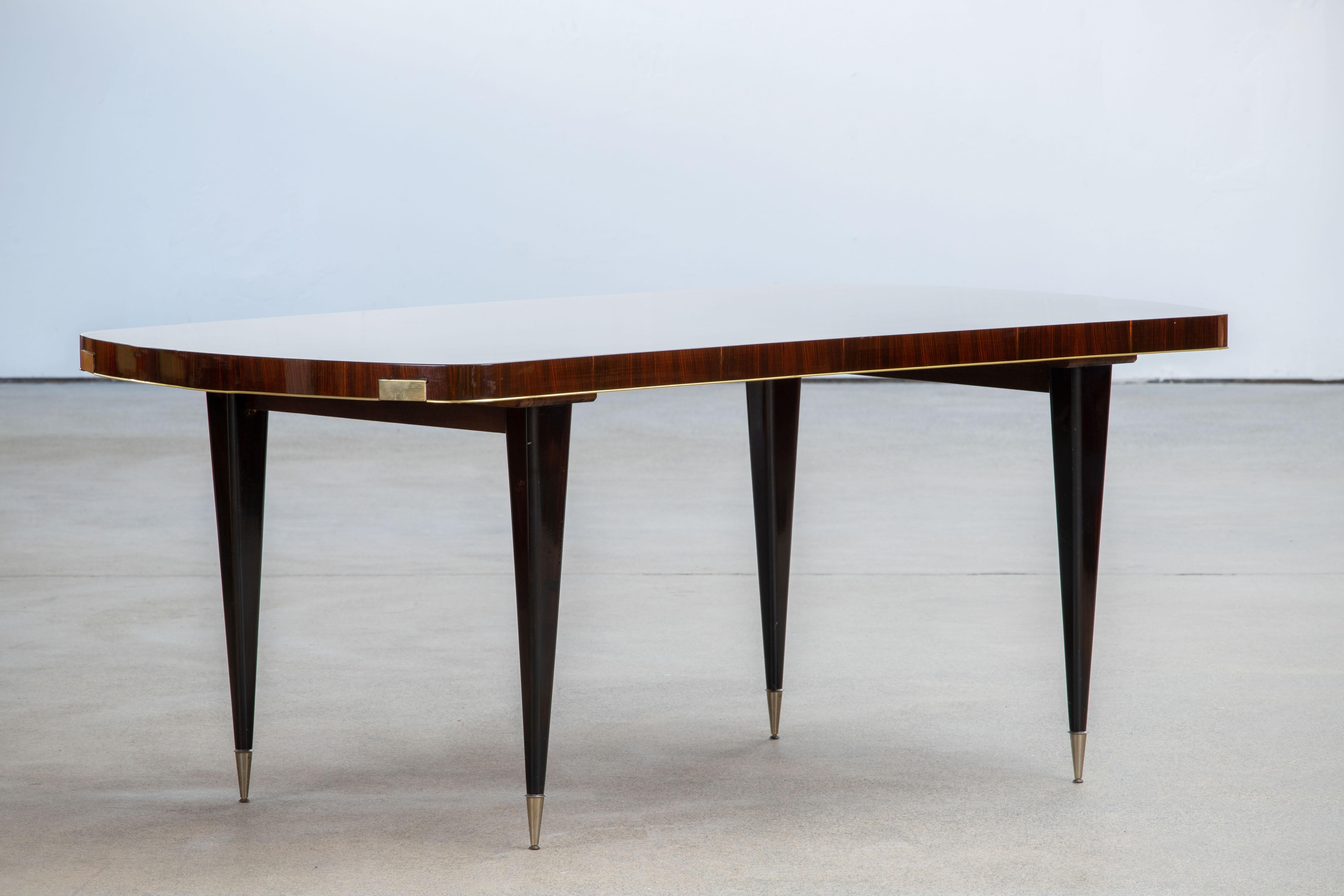 French Art Deco Brutalist Table, Macassar, 1940s For Sale 4