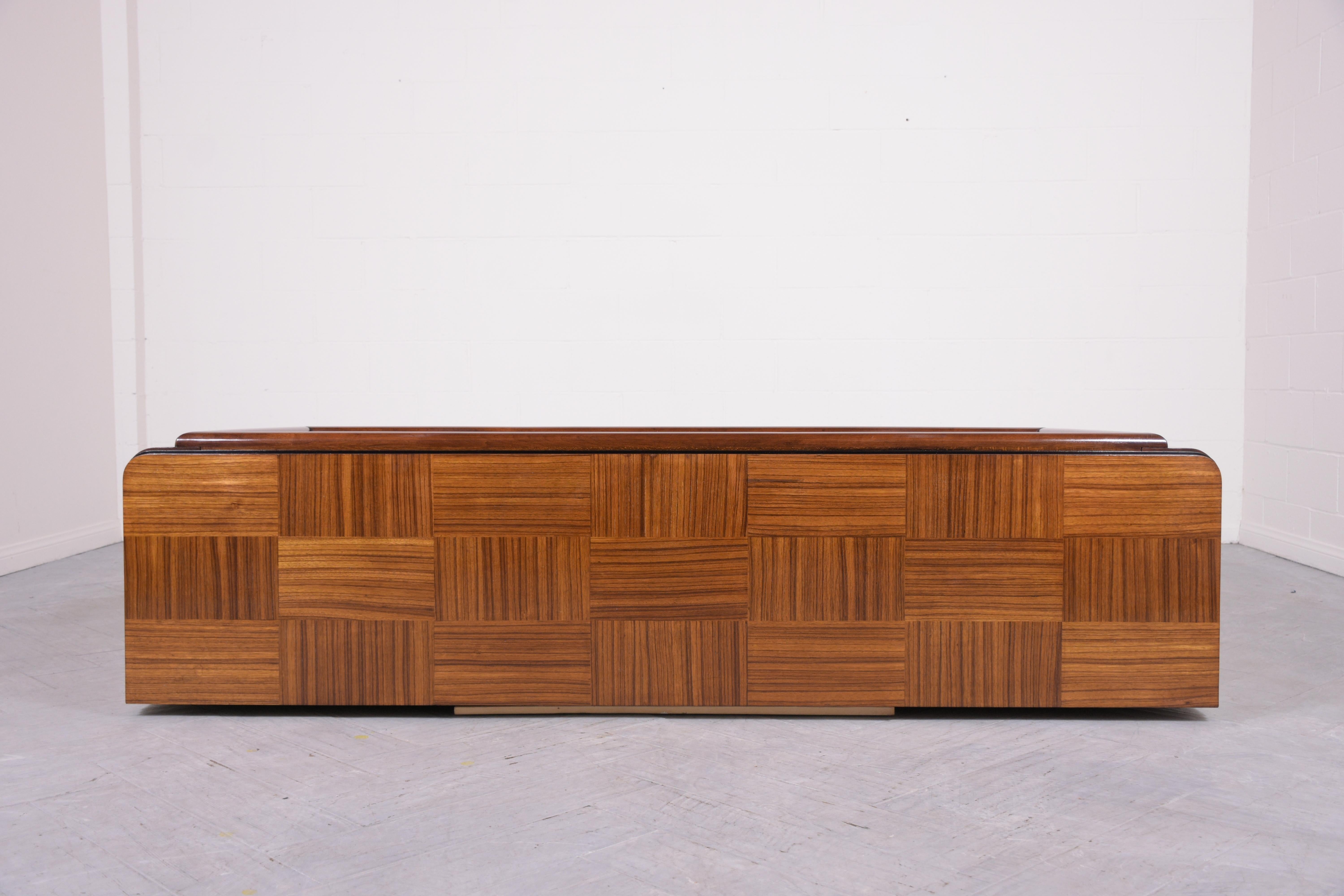 French Art Deco Buffet: Restored Mahogany Masterpiece with Marquetry For Sale 7