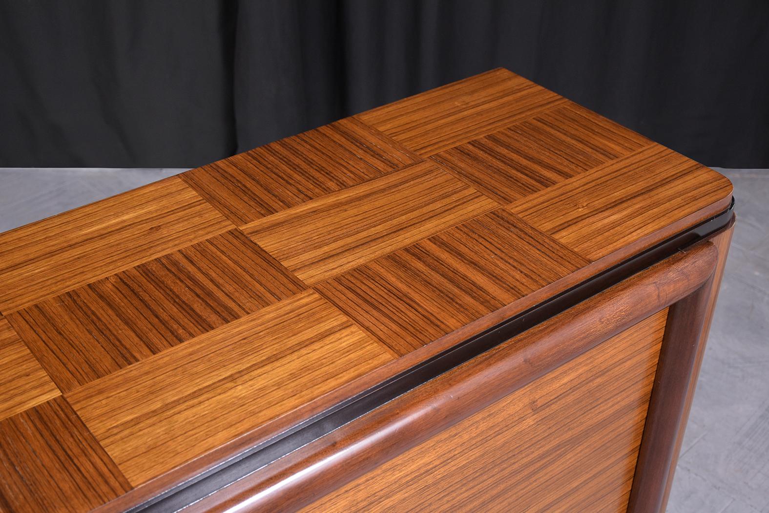 French Art Deco Buffet: Restored Mahogany Masterpiece with Marquetry For Sale 2