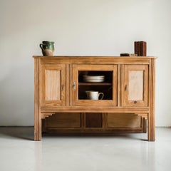 Buffet Art déco français, en pin massif, avec moulures cannelées, années 1930
