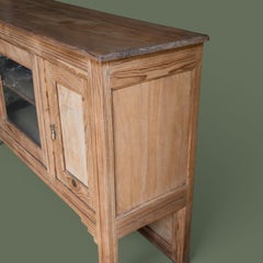 French Art Deco Buffet, Solid Pine, Fluted Detailing, 1930s