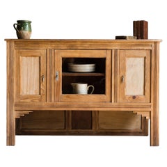 Buffet Art déco français, en pin massif, avec moulures cannelées, années 1930