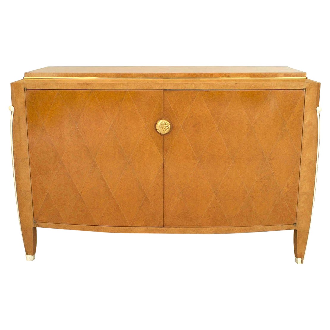French Art Deco Burled Amboyna Commode For Sale