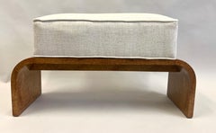 French Art Deco Burled Walnut Bench by Michel Roux-Spitz circa 1925
