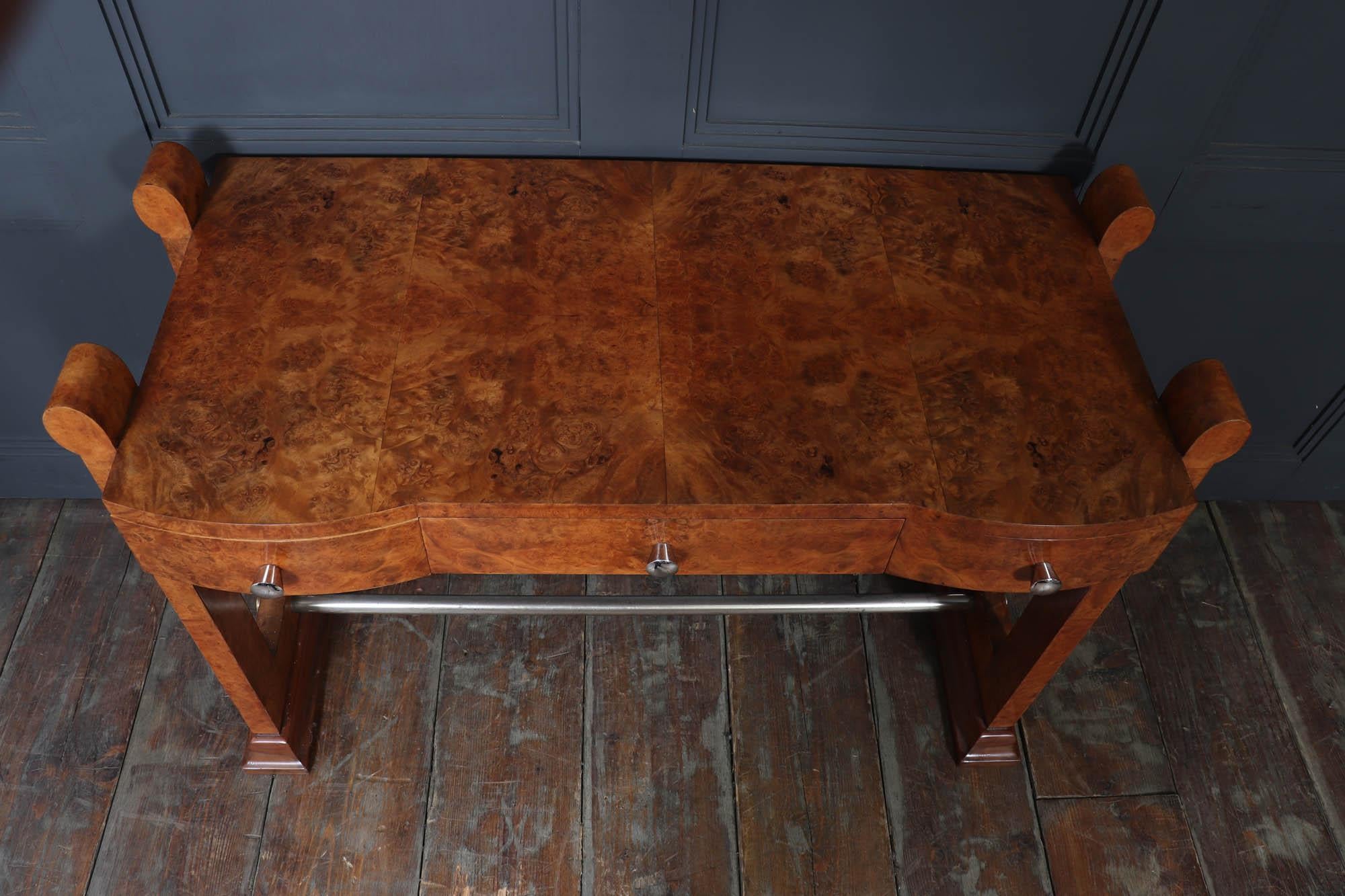 French Art Deco Burr Maple Console Table, c.1930s For Sale 1