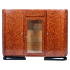 French Art Deco Burr Thuya Display Sideboard