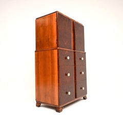 French Art Deco Burr Walnut Cabinet on Chest