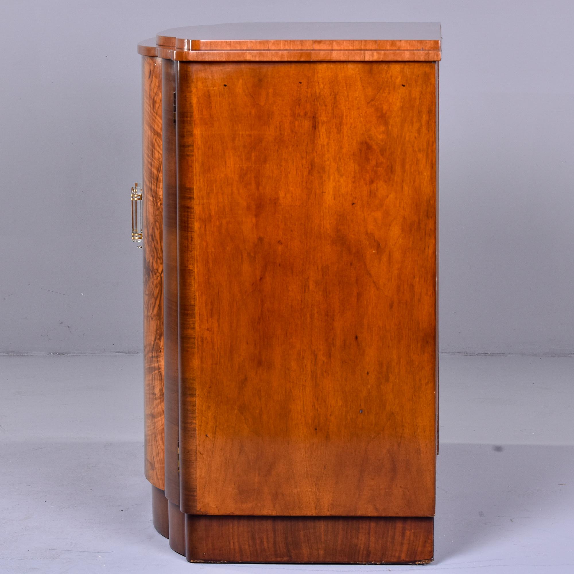 French Art Deco Burr Wood Cabinet with Lucite Hardware 5